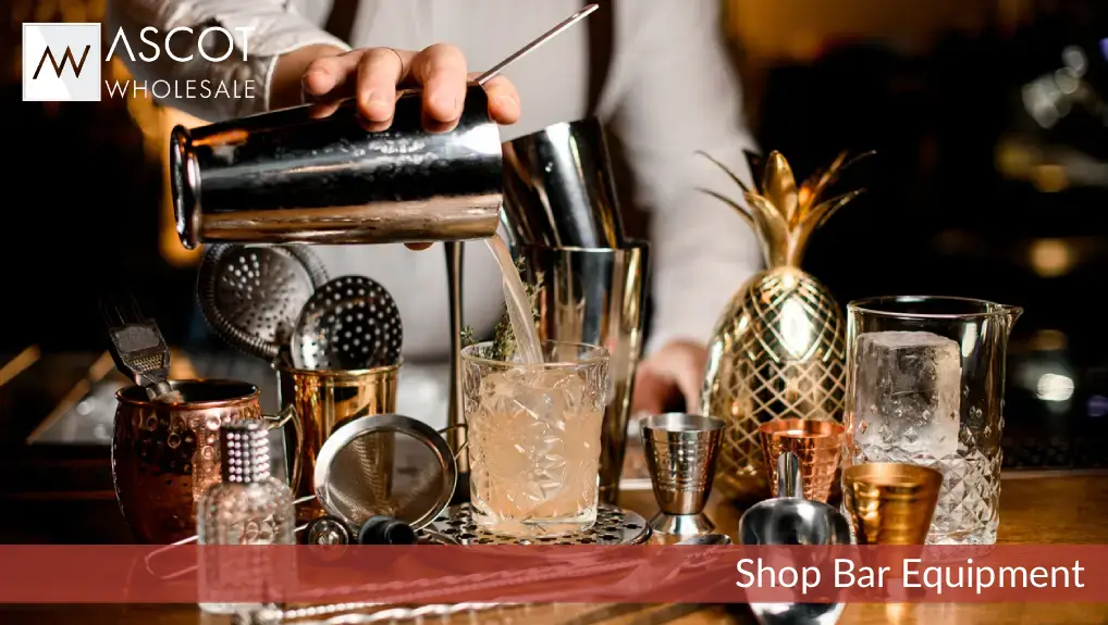 An image of a variety of bar equipment used to make a plethora of cocktails