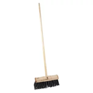 13" Half Round Wooden Yard Broom - PVC Bristle With 59" Handle