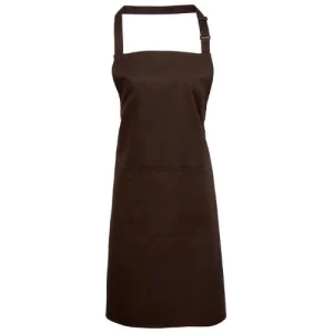 BonChef Basic Brown Bib Apron with Pocket