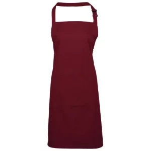 BonChef Basic Burgundy Bib Apron with Pocket