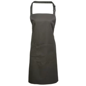 BonChef Basic Dark Grey Bib Apron with Pocket