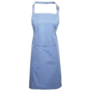 BonChef Basic Mid Blue Bib Apron with Pocket