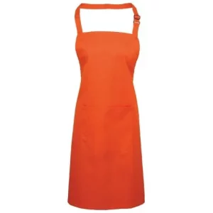 BonChef Basic Orange Bib Apron with Pocket