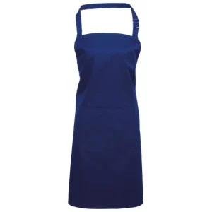 BonChef Basic Royal Blue Bib Apron with Pocket