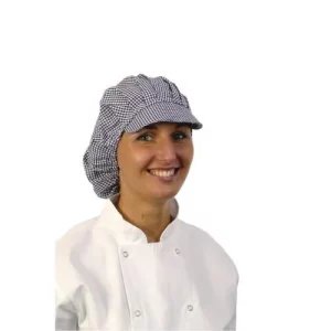 BonChef Blue Check Peaked Net Hat