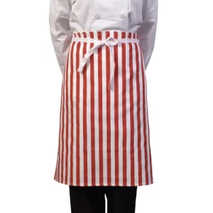 BonChef Classic Red and White Striped Waist Apron