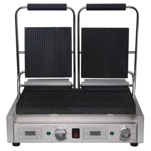 Buffalo Contact Grill Double Ribbed Plates