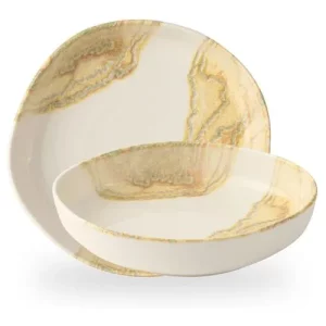 Churchill Inked Tide Gold Organic Walled Bowl 23cm/9"