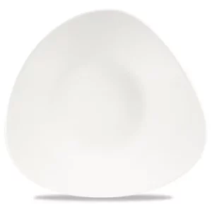 Churchill Lotus White Triangle Shallow Bowl 10.75 x 10.5"