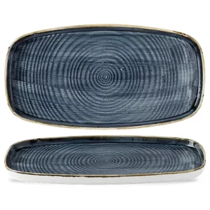 Churchill Stonecast Blueberry Oblong Chefs' Plate 35 x 18.5cm/13.75 x 7.25"