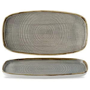 Churchill Stonecast Grey Oblong Chefs' Plates 35 x 18.5cm/13.75 x 7.25"
