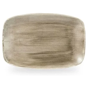 Churchill Stonecast Patina Antique Taupe Oblong Chefs' Plate 24.5 x 35.5cm/9.63 x 13.94"