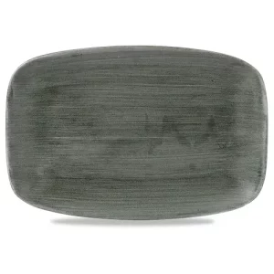 Churchill Stonecast Patina Burnished Green Oblong Chefs' Plate 19.9 x 30cm/7.81 x 11.75"