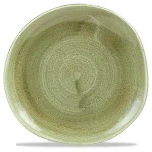 Churchill Stonecast Patina Burnished Green Round Trace Plate 18.6cm/7.31"