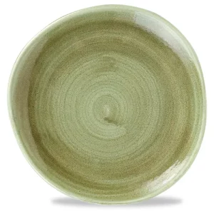 Churchill Stonecast Patina Burnished Green Round Trace Plate 21cm/8.25"