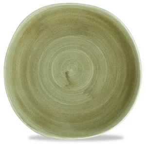 Churchill Stonecast Patina Burnished Green Round Trace Plate 26.4cm/10.38"