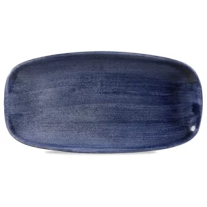Churchill Stonecast Patina Cobalt Blue Oblong Chefs' Plate 15.3 x 29.8cm/6 x 11.69"