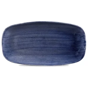 Churchill Stonecast Patina Cobalt Blue Oblong Chefs' Plate 18.9 x 35.5cm/7.44 x 13.94"