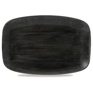 Churchill Stonecast Patina Iron Black Oblong Chefs' Plate 34.4 x 23.4cm/13.5 x 9.25"