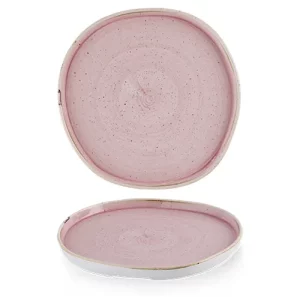 Churchill Stonecast Petal Pink Organic Walled Plate 25.5cm/10"