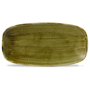 Churchill Stonecast Plume Olive Oblong Chefs' Plate 18.9 x 35.5cm/7.38 x 13.88"
