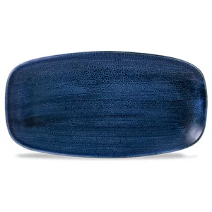 Churchill Stonecast Plume Ultramarine Oblong Chefs' Plate 18.9 x 35.5cm/7.38 x 13.88"