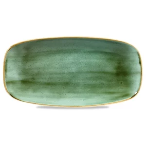 Churchill Stonecast Samphire Green Oblong Chefs' Plate 15.3 x 29.8cm/6 x 11.69"