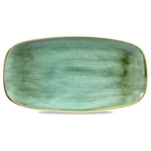 Churchill Stonecast Samphire Green Oblong Chefs' Plate 18.9 x 35.5cm/7.44 x 13.94"