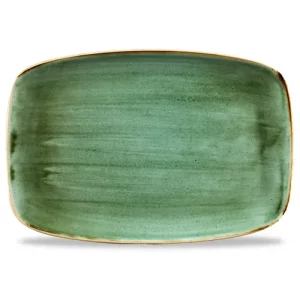 Churchill Stonecast Samphire Green Oblong Chefs' Plate 24.5 x 35.5cm/9.63 x 13.94"