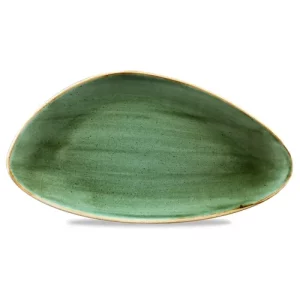 Churchill Stonecast Samphire Green Triangle Chefs' Plate 18.8 x 35.5cm/7.38 x 13.94"