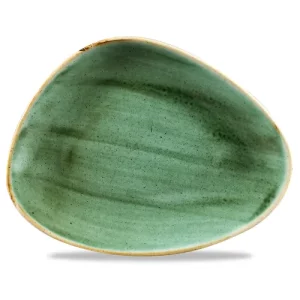 Churchill Stonecast Samphire Green Triangle Chefs' Plate 20.5 x 26.5cm/8.06 x 10.38"
