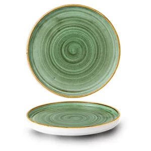 Churchill Stonecast Samphire Green Walled Plate 26cm/10.19"