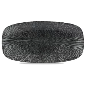Churchill Studio Prints Agano Black Oblong Chefs' Plate 18.9 x 35.5cm/7.44 x 13.94"
