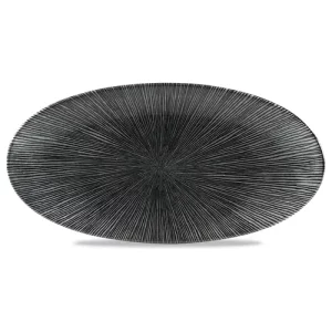 Churchill Studio Prints Agano Black Oval Chefs' Plate 15 x 29.9cm/5.88 x 11.75"