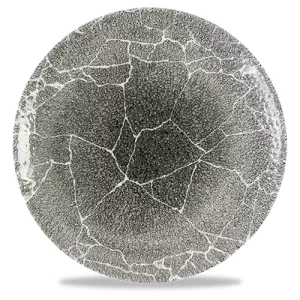 Churchill Studio Prints Kintsugi Reverse Quartz Black Evolve Coupe Plate 28.8cm/11.25"