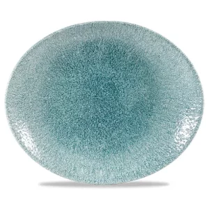 Churchill Studio Prints Raku Jade Green Orbit Oval Coupe Plate 22.9 x 27cm/9 x 10.63"