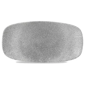 Churchill Studio Prints Raku Jasper Grey Oblong Chefs' Plate 15.3 x 29.8cm/6 x 11.69"