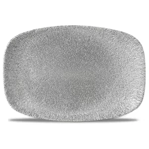 Churchill Studio Prints Raku Jasper Grey Oblong Chefs' Plate 15.7 x 23.7cm/6.13 x 9.31"