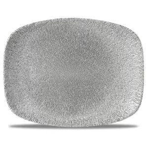 Churchill Studio Prints Raku Jasper Grey Oblong Chefs' Plate 20.2 x 26.1cm/7.94 x 10.25"