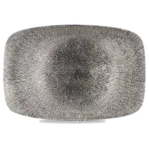 Churchill Studio Prints Raku Quartz Black Oblong Platter 24.5 x 35.5cm/9.63 x 13.94"