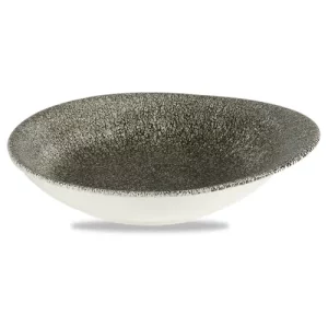 Churchill Studio Prints Raku Quartz Black Round Round Dish 300ml/10.5oz