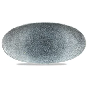 Churchill Studio Prints Raku Topaz Blue Oval Chefs' Plate 17.3 x 34.7cm/6.75 x 13.63"