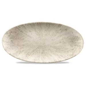 Churchill Studio Prints Stone Agate Grey Oval Chefs' Plate 15 x 29.9cm/5.88 x 11.75"
