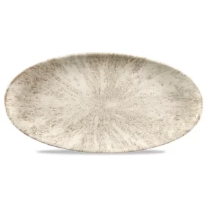 Churchill Studio Prints Stone Agate Grey Oval Chefs' Plate 17.3 x 34.7cm/6.75 x 13.63"