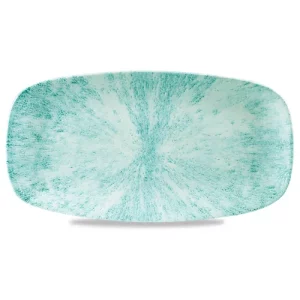 Churchill Studio Prints Stone Aquamarine Oblong Chefs' Plate 18.9 x 35.5cm/7.44 x 13.94"