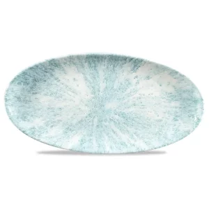 Churchill Studio Prints Stone Aquamarine Oval Chefs' Plate 17.3 x 34.7cm/6.75 x 13.63"