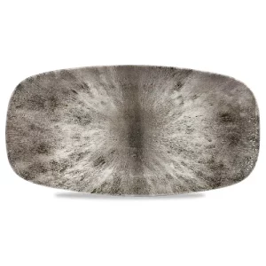 Churchill Studio Prints Stone Quartz Black Oblong Chefs' Plate 18.9 x 35.5cm/7.44 x 13.94"