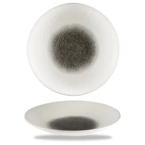 Churchill Super Vitrified Bamboo Quartz Black Deep Coupe Plate 25.5cm/10"