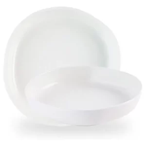 Churchill Super Vitrified White Organic Walled Plate 23cm/9"