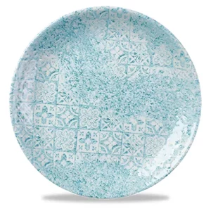 Churchill Vintage Prints Med Tiles Aquamarine Evolve Coupe Plate 16.5cm/6.5"